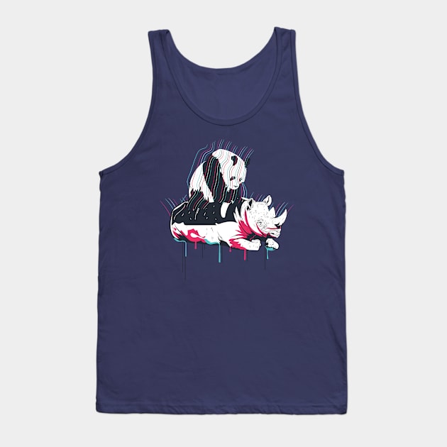 Panda Ridding Rhino Tank Top by Frajtgorski